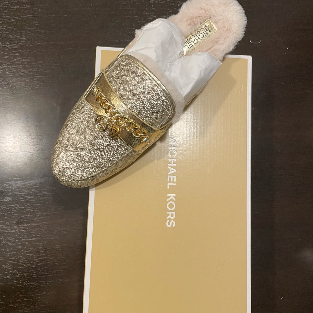 Gold Michael Kors Elsa Mule Shoe